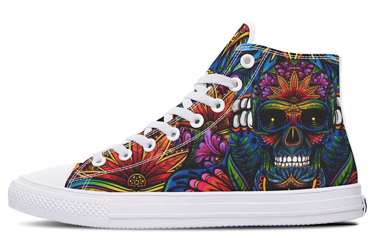 hippieartzone Shoes - STONER COLORFUL SKULL