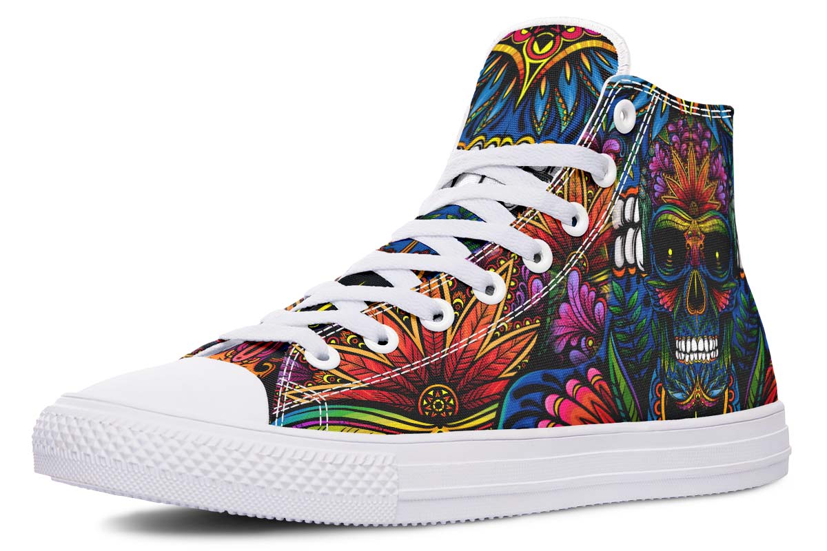 hippieartzone Shoes - STONER COLORFUL SKULL