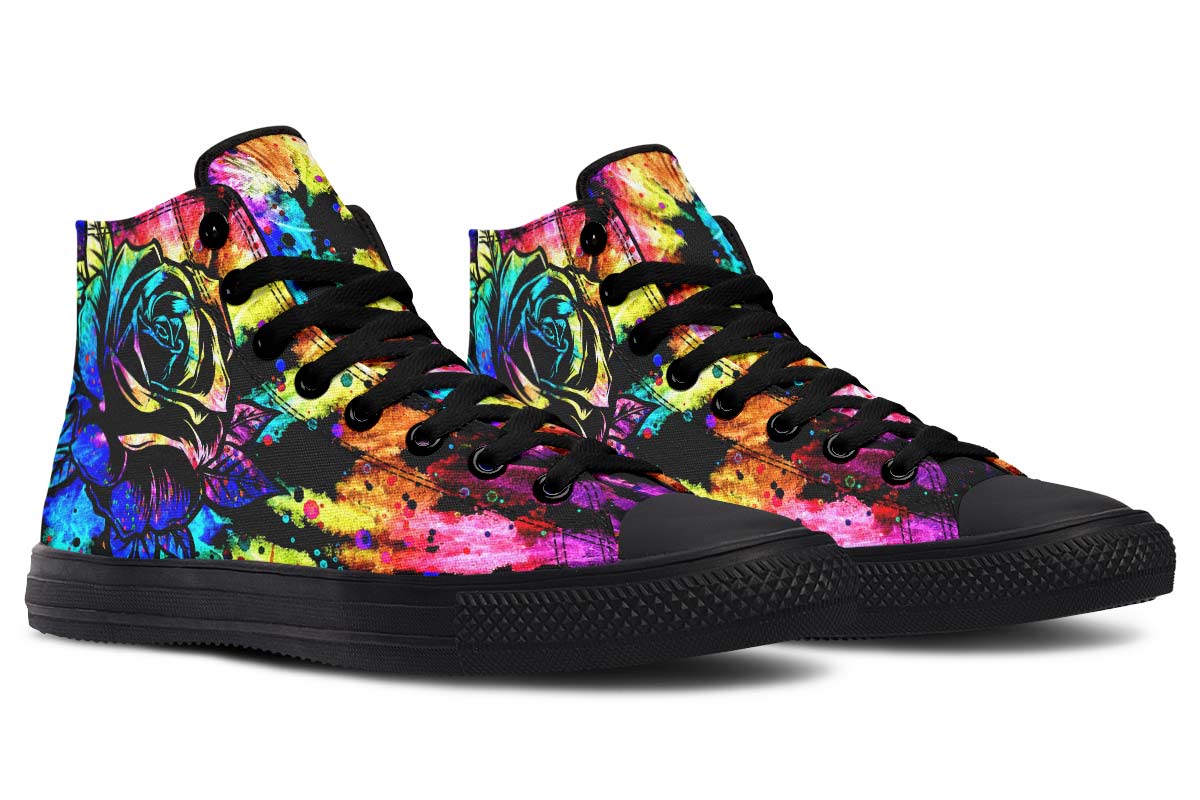 hippieartzone Shoes - TIE DYE ROSE