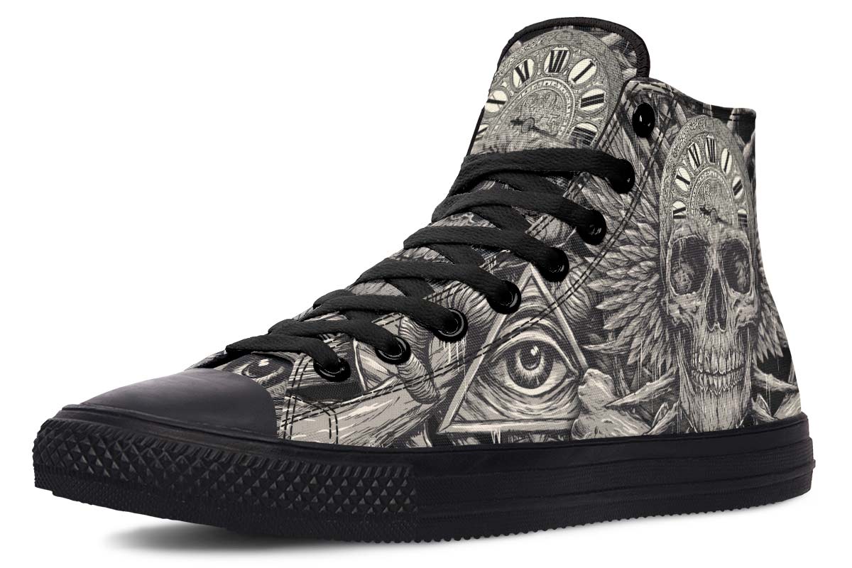 hippieartzone Shoes - TIME IS RUNNING OUT SKULL