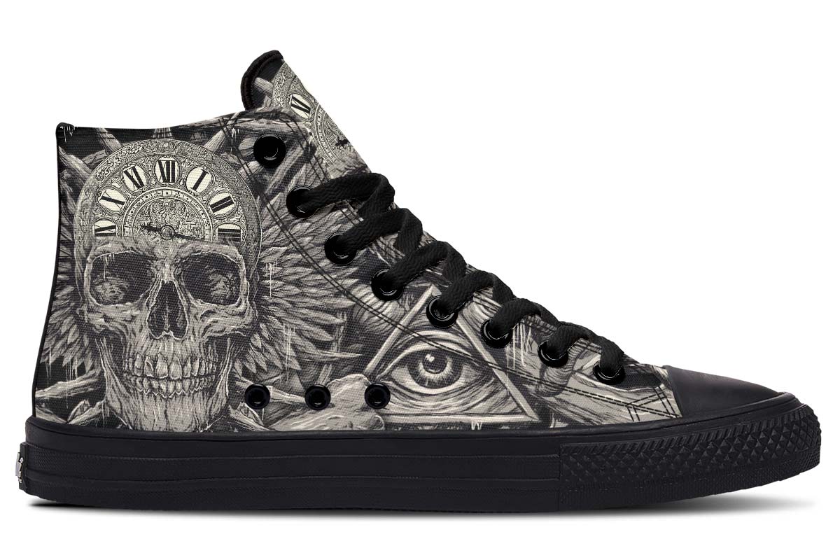 hippieartzone Shoes - TIME IS RUNNING OUT SKULL