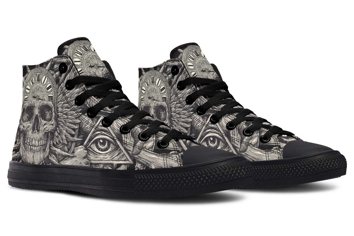 hippieartzone Shoes - TIME IS RUNNING OUT SKULL