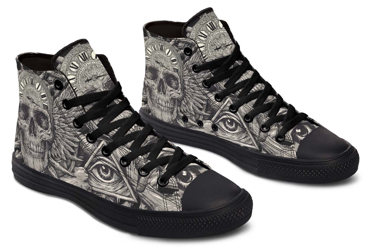 hippieartzone Shoes - TIME IS RUNNING OUT SKULL