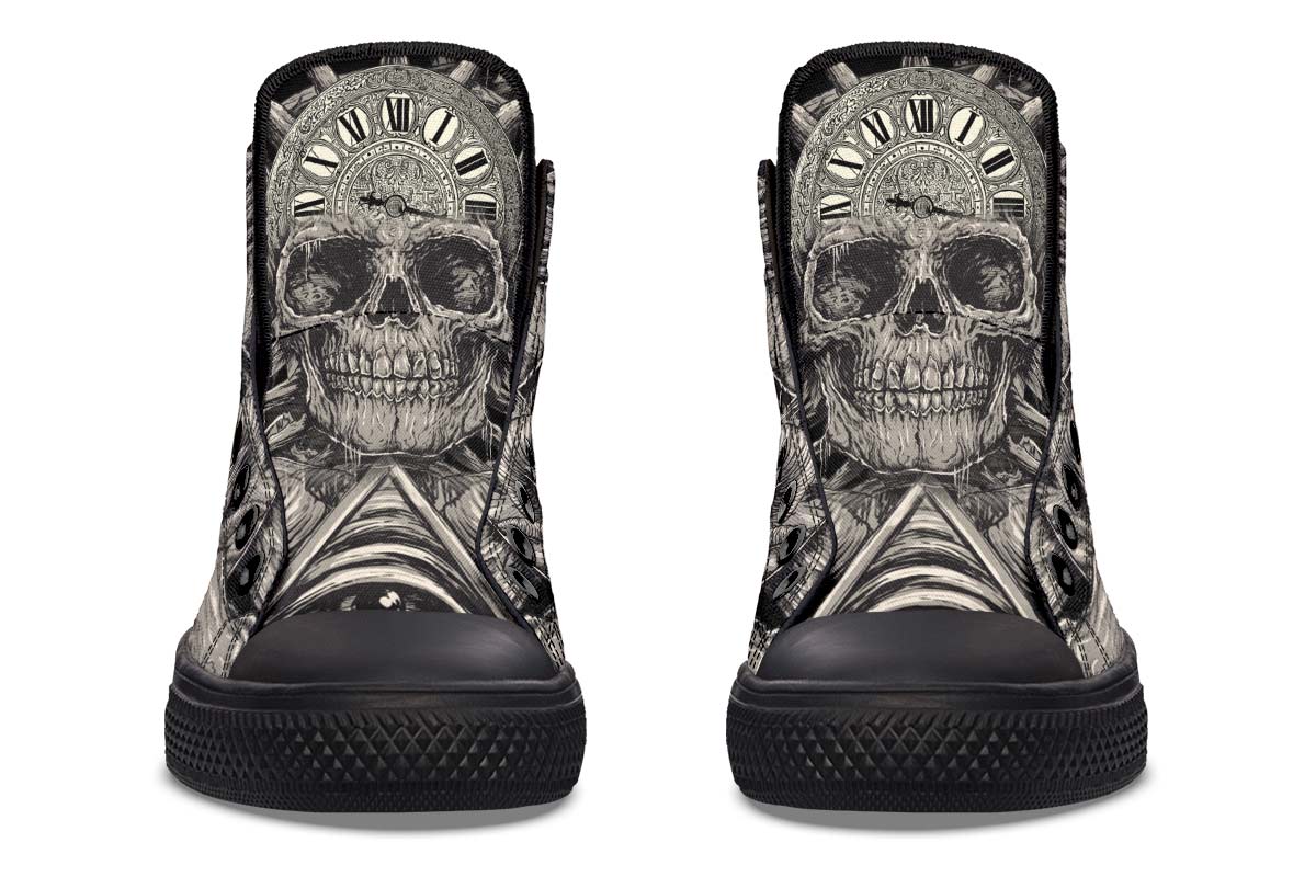 hippieartzone Shoes - TIME IS RUNNING OUT SKULL