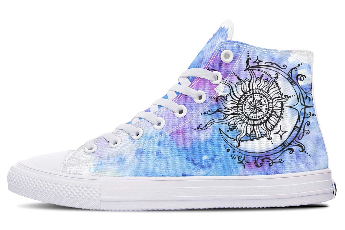 hippieartzone Shoes - WATERCOLOR SUN AND MOON