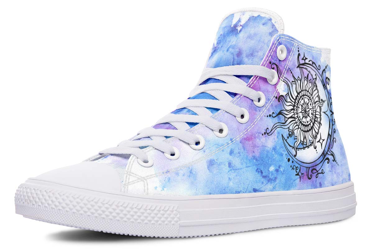 hippieartzone Shoes - WATERCOLOR SUN AND MOON