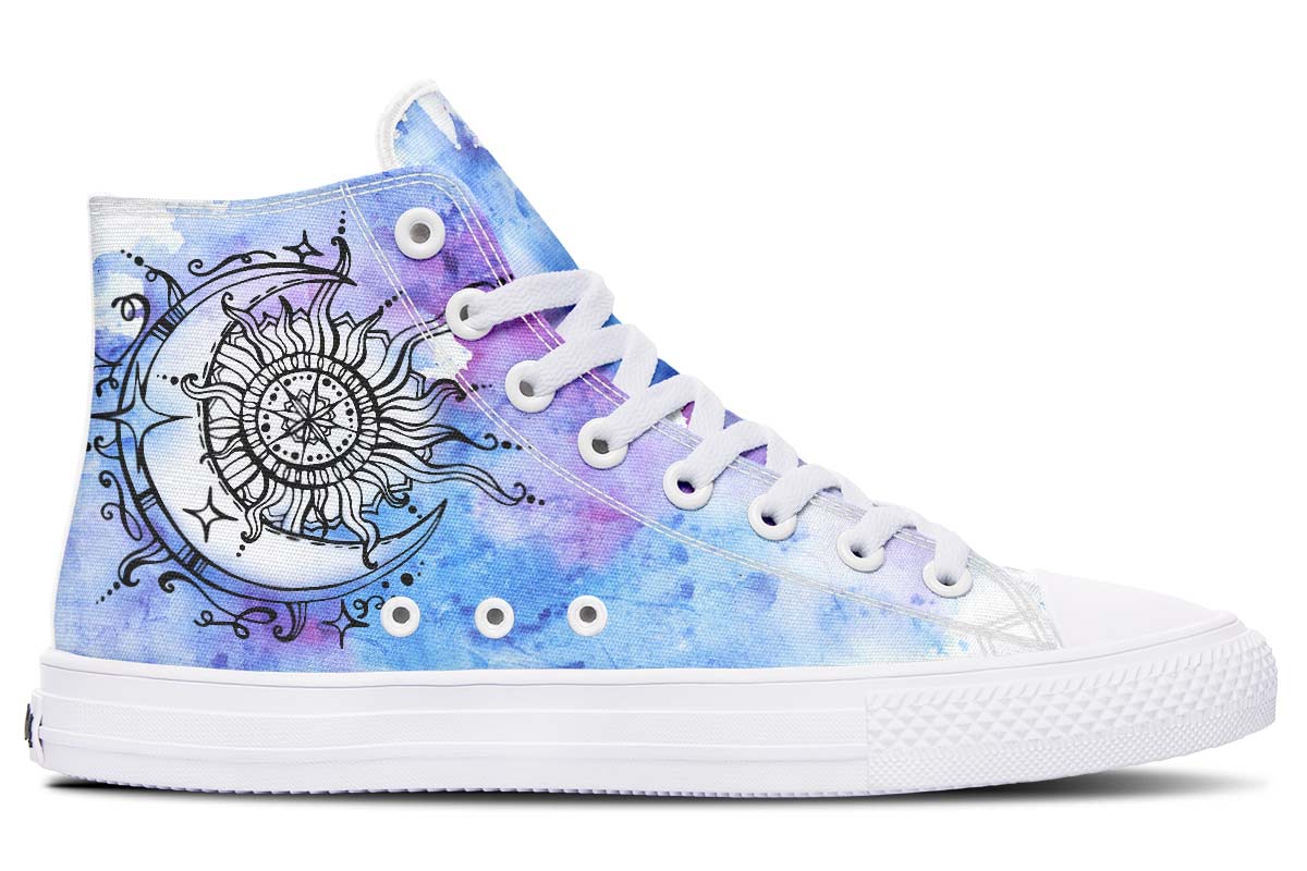 hippieartzone Shoes - WATERCOLOR SUN AND MOON