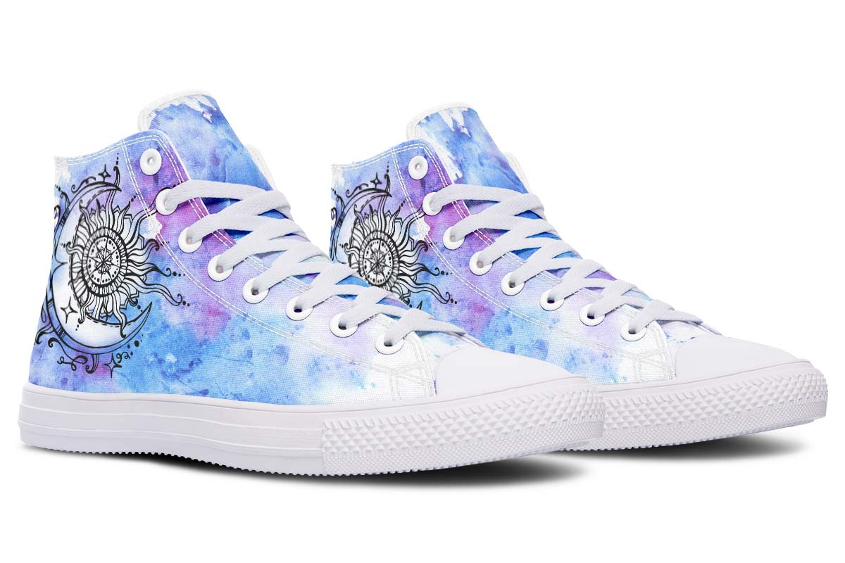 hippieartzone Shoes - WATERCOLOR SUN AND MOON