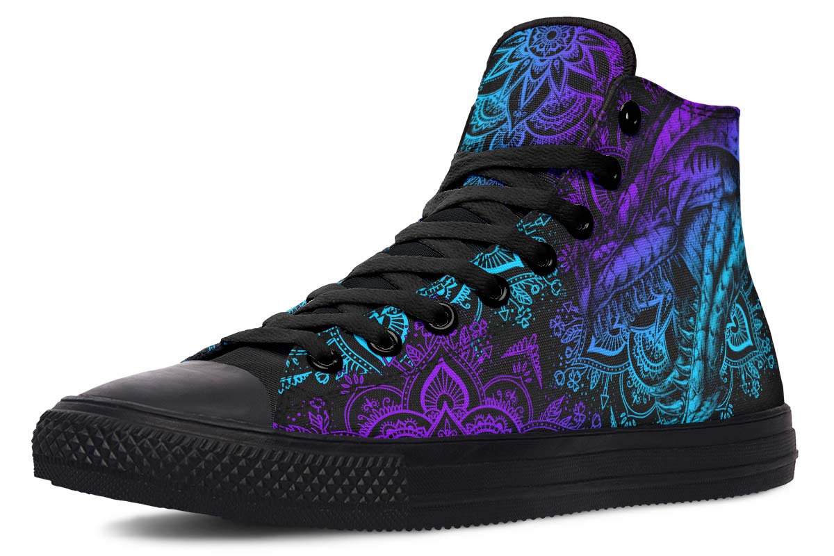 hippieartzone Shoes - COLORFUL DRAGON MANDALA