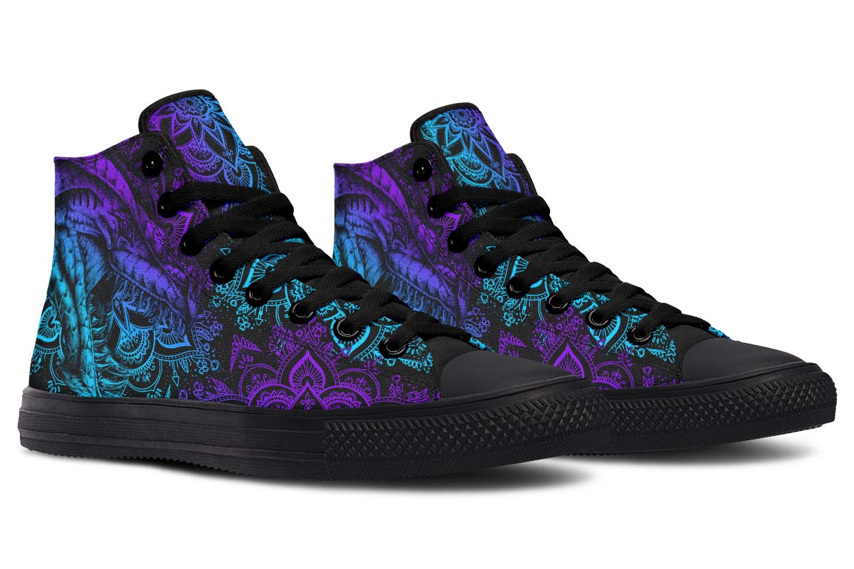 hippieartzone Shoes - COLORFUL DRAGON MANDALA