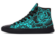 hippieartzone Shoes - AQUA ROSE MANDALA