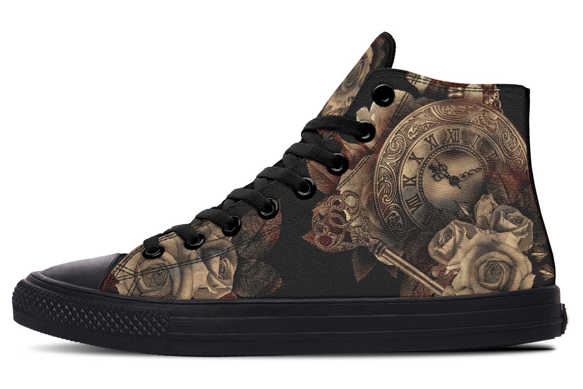 hippieartzone Shoes - ROMAN CLOCK KEY AND ROSE