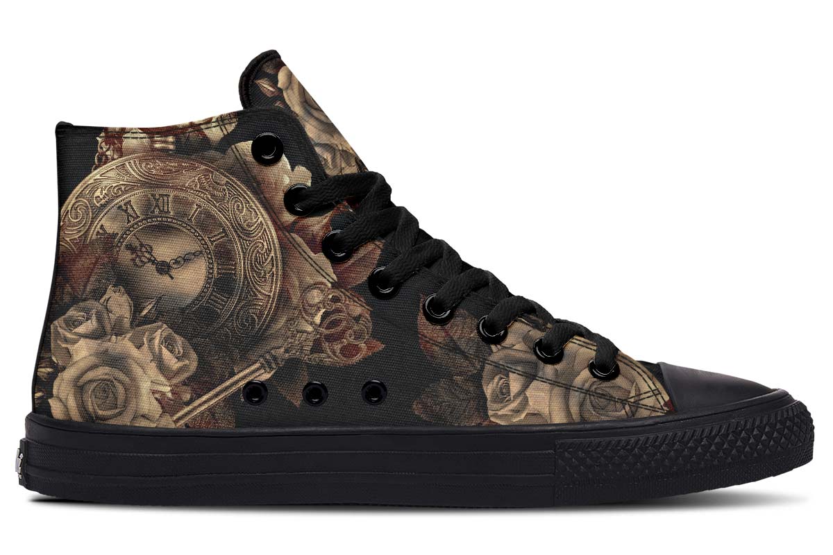 hippieartzone Shoes - ROMAN CLOCK KEY AND ROSE