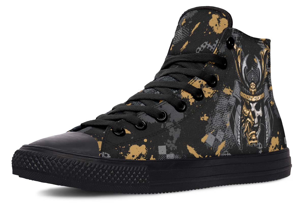 hippieartzone Shoes - GOLDEN SAMURAI SKULL