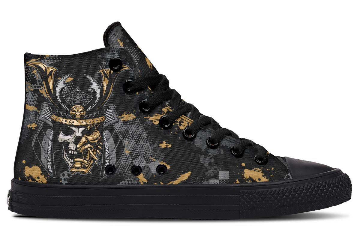 hippieartzone Shoes - GOLDEN SAMURAI SKULL