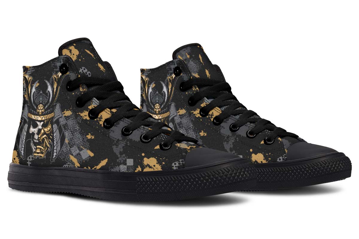 hippieartzone Shoes - GOLDEN SAMURAI SKULL