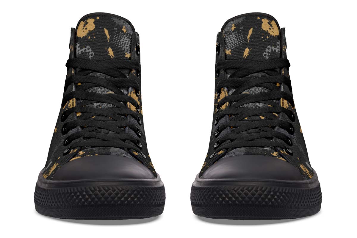 hippieartzone Shoes - GOLDEN SAMURAI SKULL