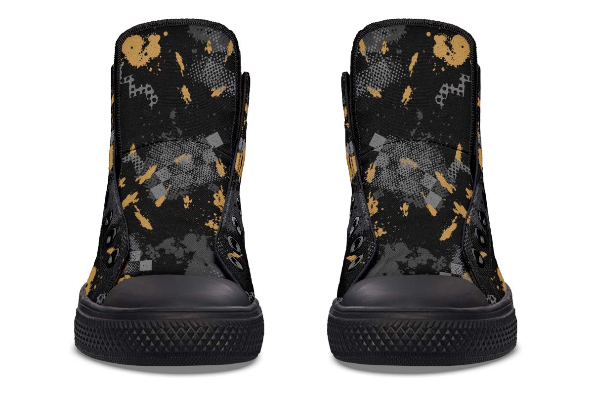hippieartzone Shoes - GOLDEN SAMURAI SKULL