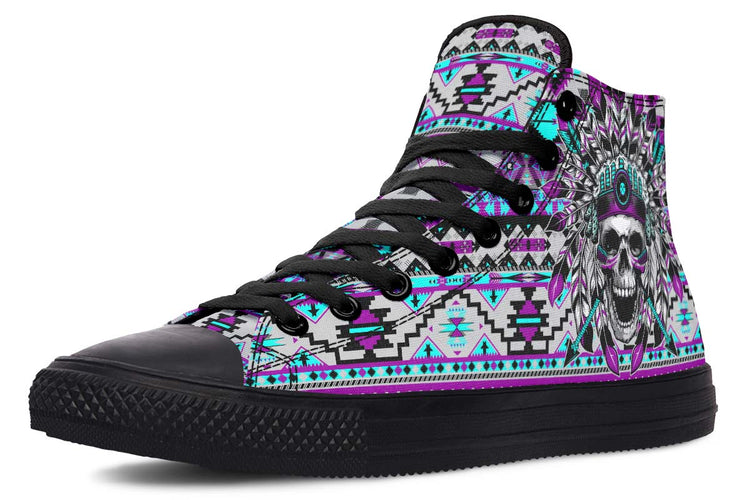 hippieartzone Shoes - PURPLE SKULL CHIEF