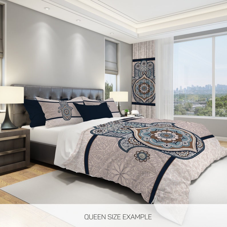Hippie Art Zone - Hamsa Mandala Bedding Set For Hippies