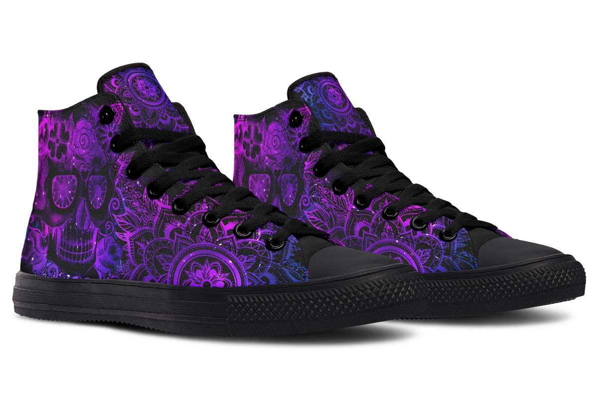 hippieartzone Shoes - GALAXY MANDALA SKULL