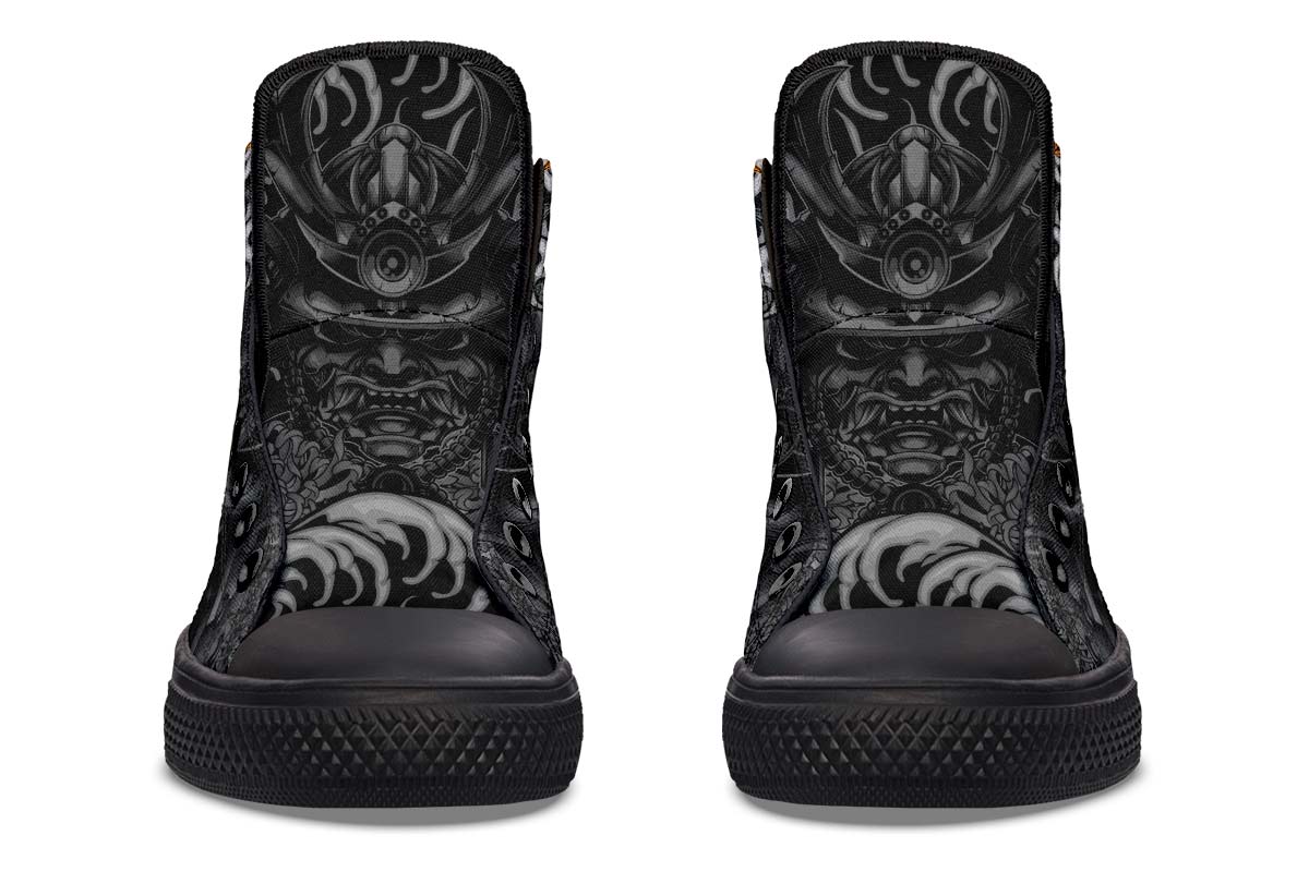 hippieartzone Shoes - BLUE AND GOLD KABUTO MASK