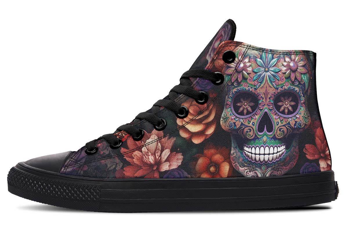 hippieartzone Shoes - FLOWERY SKULL