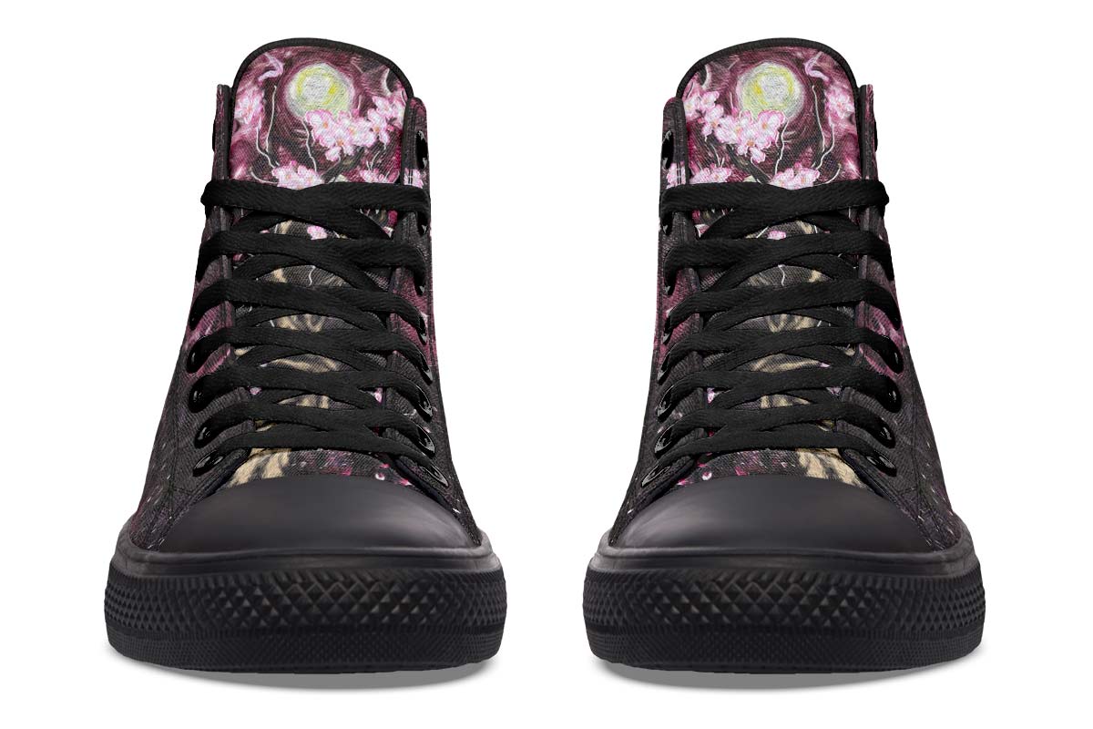 hippieartzone Shoes - PINK FLOWERS TREE AT NIGHT
