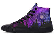 hippieartzone Shoes - PURPLE SUN MOON AND FIR