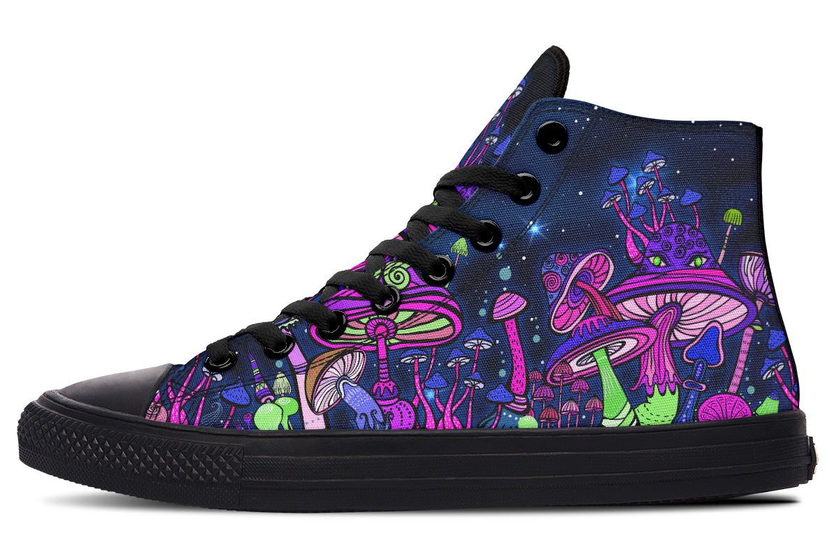 hippieartzone Shoes - MUSHROOM FOREST AT NIGHT