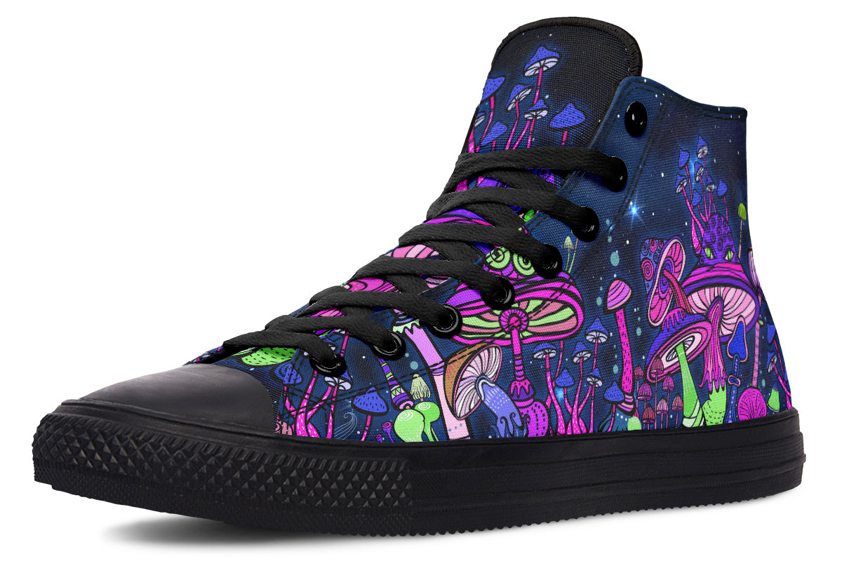 hippieartzone Shoes - MUSHROOM FOREST AT NIGHT