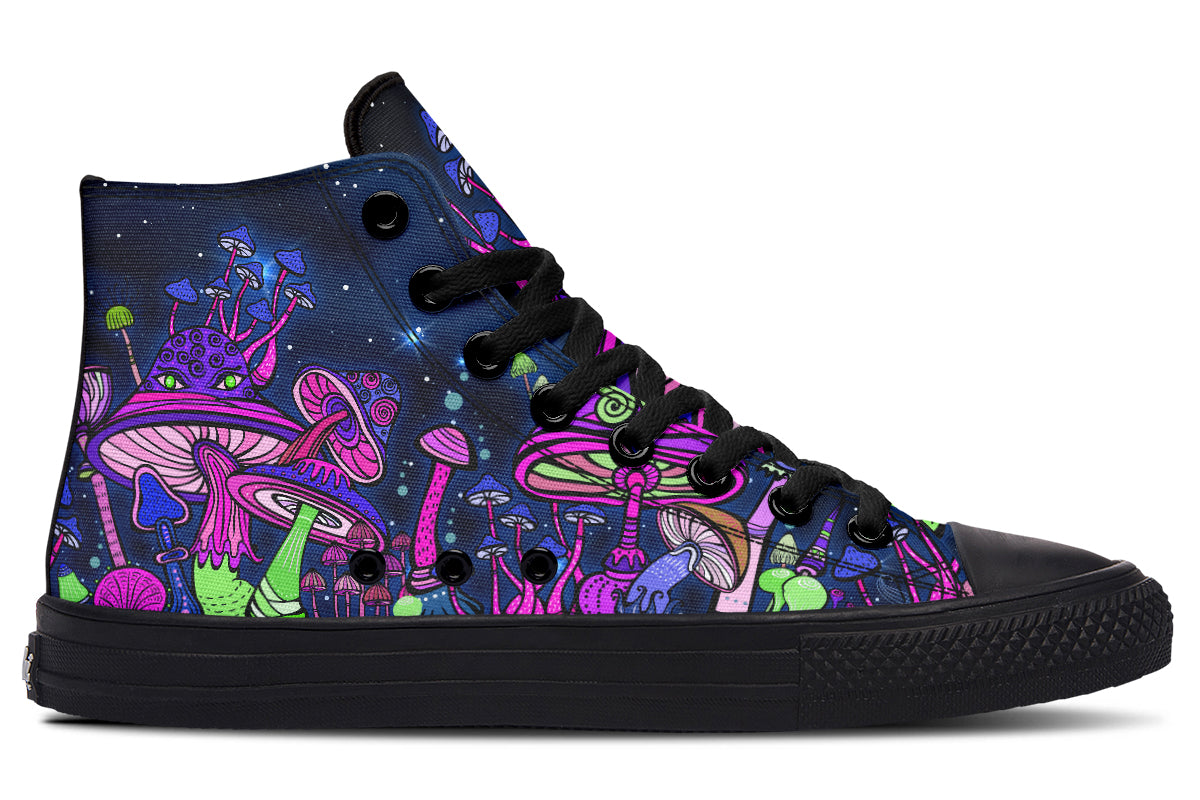 hippieartzone Shoes - MUSHROOM FOREST AT NIGHT