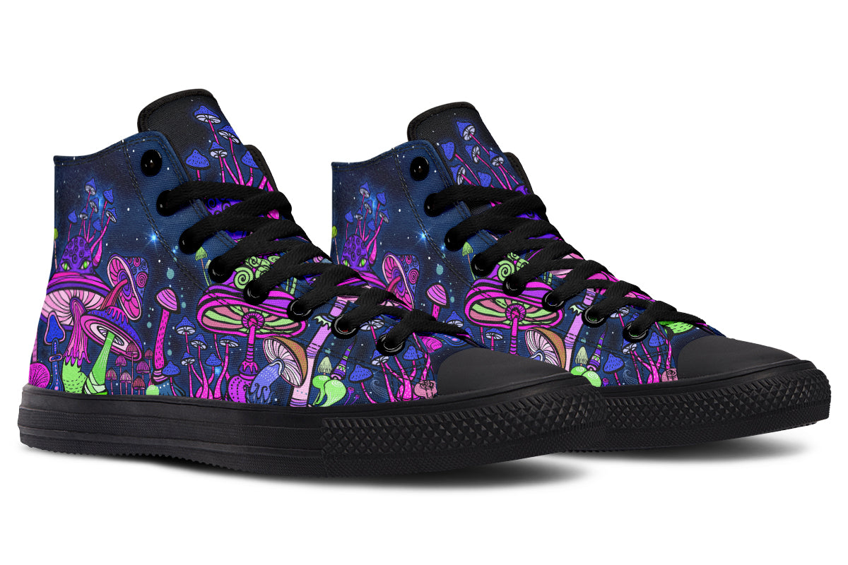 hippieartzone Shoes - MUSHROOM FOREST AT NIGHT