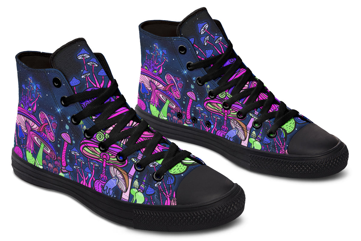 hippieartzone Shoes - MUSHROOM FOREST AT NIGHT
