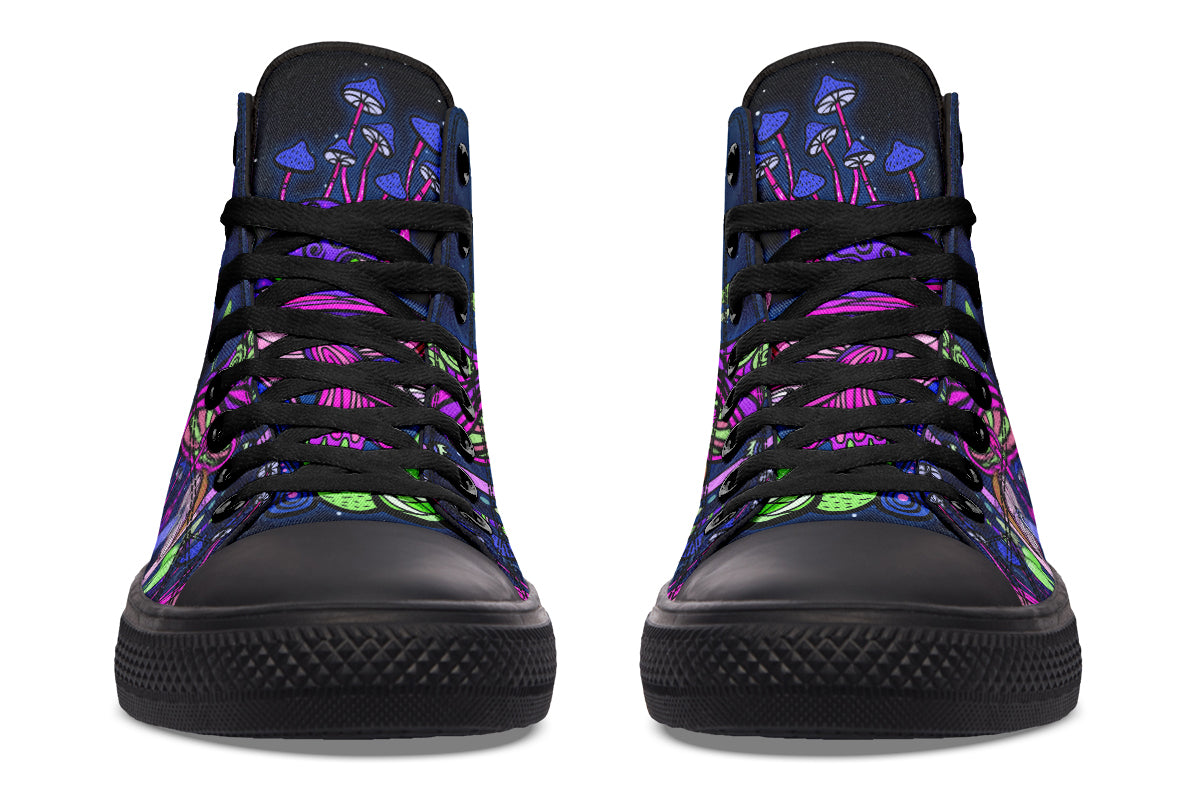 hippieartzone Shoes - MUSHROOM FOREST AT NIGHT