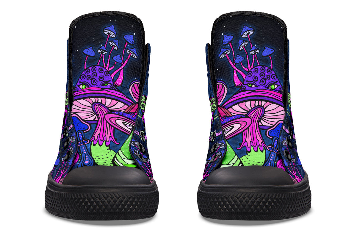 hippieartzone Shoes - MUSHROOM FOREST AT NIGHT