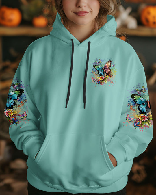 Just Breathe Butterfly Hoodie Sweatshirt For Boho Hippie