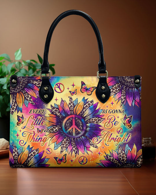 hippieartzone Bag - EVERY LITTLE THING SUNFLOWER TIE DYE LEATHER HANDBAG