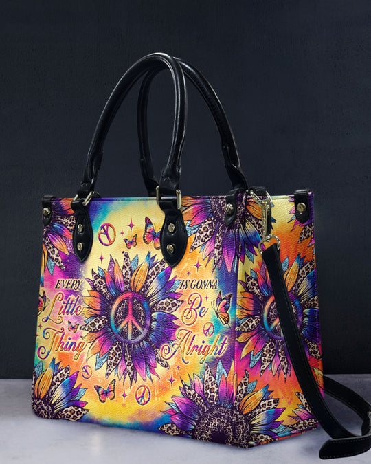 hippieartzone Bag - EVERY LITTLE THING SUNFLOWER TIE DYE LEATHER HANDBAG