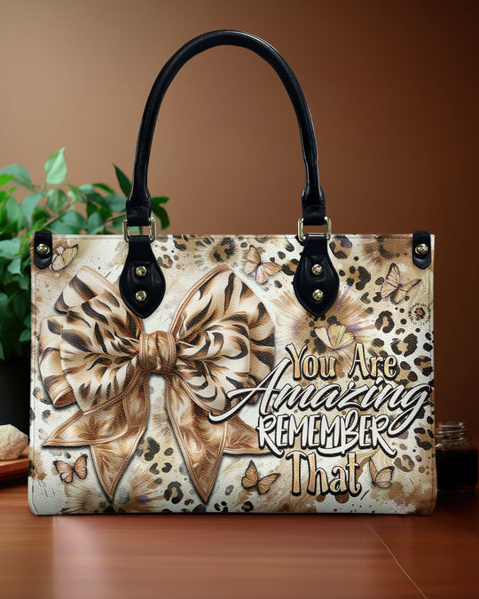 hippieartzone Bag - YOU ARE AMAZING LEATHER HANDBAG