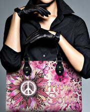 hippieartzone Bag - HIPPIE SOUL SUNFLOWER LEOPARD LEATHER HANDBAG