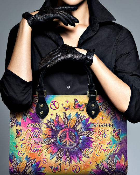 hippieartzone Bag - EVERY LITTLE THING SUNFLOWER TIE DYE LEATHER HANDBAG