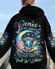 Hippie Art Zone - Peace Is All Around Us Elephant For Hippie