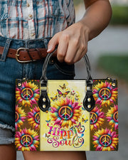 hippieartzone Bag -  HIPPIE SOUL SUNFLOWER LEATHER HANDBAG