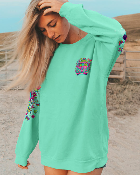 Running Against The Wind Bus Frog Hoodie Sweatshirt For Boho Hippie