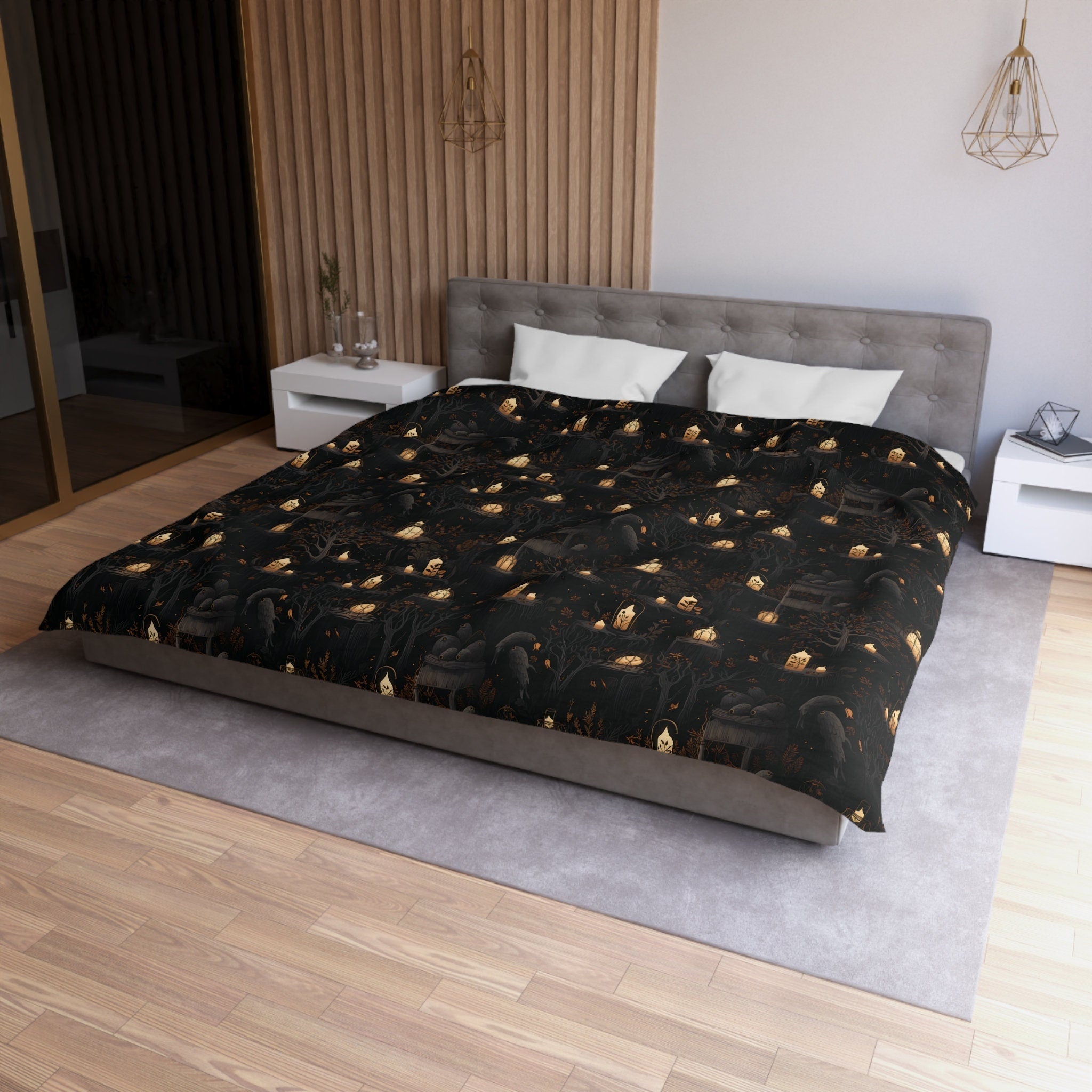 Hippie Art Zone - Ravenous Woods Witchy, Occult Halloween Wiccan Bedding Set For Hippies