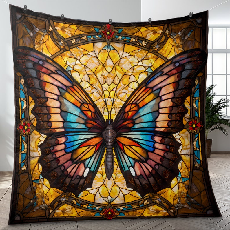 Hippie Art Zone - Retro Holiday Butterfly Quilt Bedding Set For Hippies