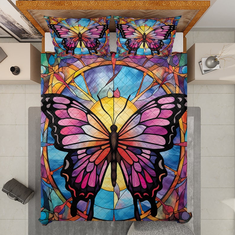 Hippie Art Zone - Retro Monarch Butterfly Badding Set For Hippies