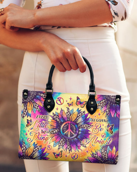 hippieartzone Bag - EVERY LITTLE THING SUNFLOWER TIE DYE LEATHER HANDBAG