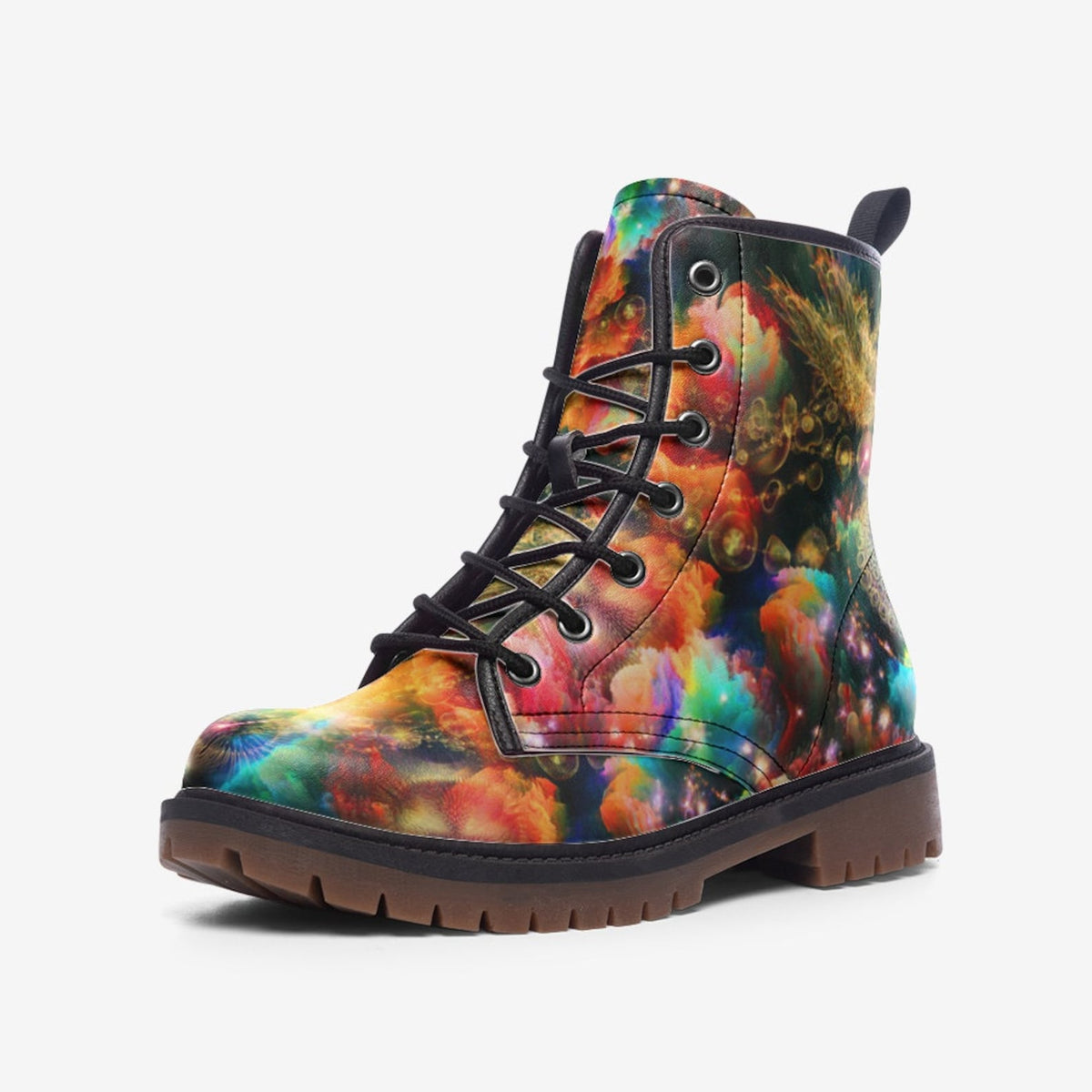 Hippie Art Zone - Saros Faux Leather Vegan Combat Boots For Hippies